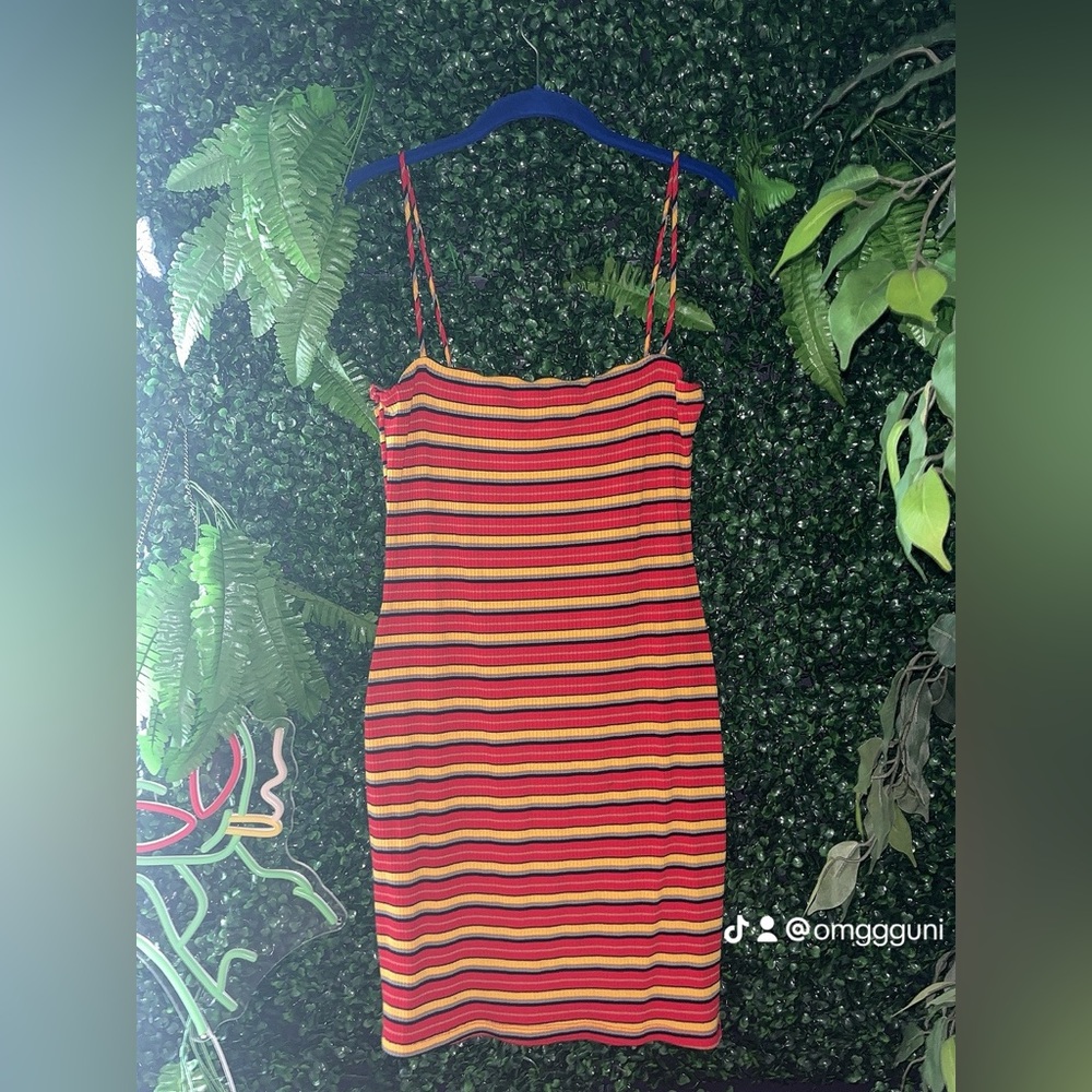 Windsor Red and Yellow Bodycon Mini Dress